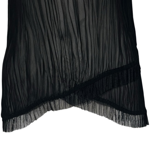 Komarov Blouse Women’s Small Crinkle Pleated Sleeveless Asymmetric Quiet Luxury - Picture 2 of 7